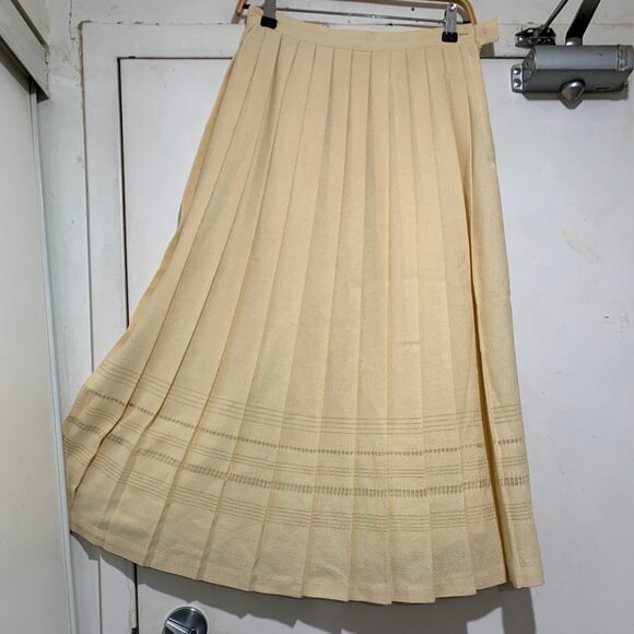 VINTAGE LOUBEN MAXI WOOL PLEATED SKIRTS SIZE 28 - Picture 3 of 9